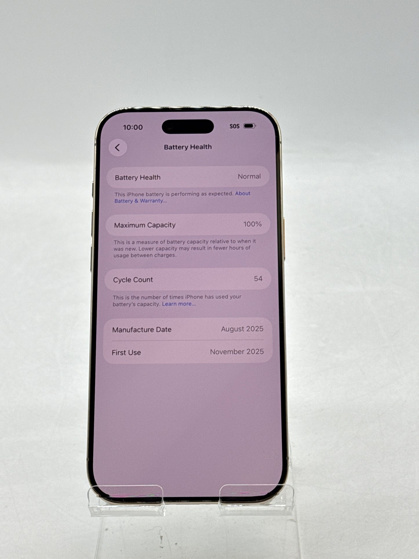 US Cricket Apple iPhone 17 Air A3260 512GB Light Gold 100% Battery Health