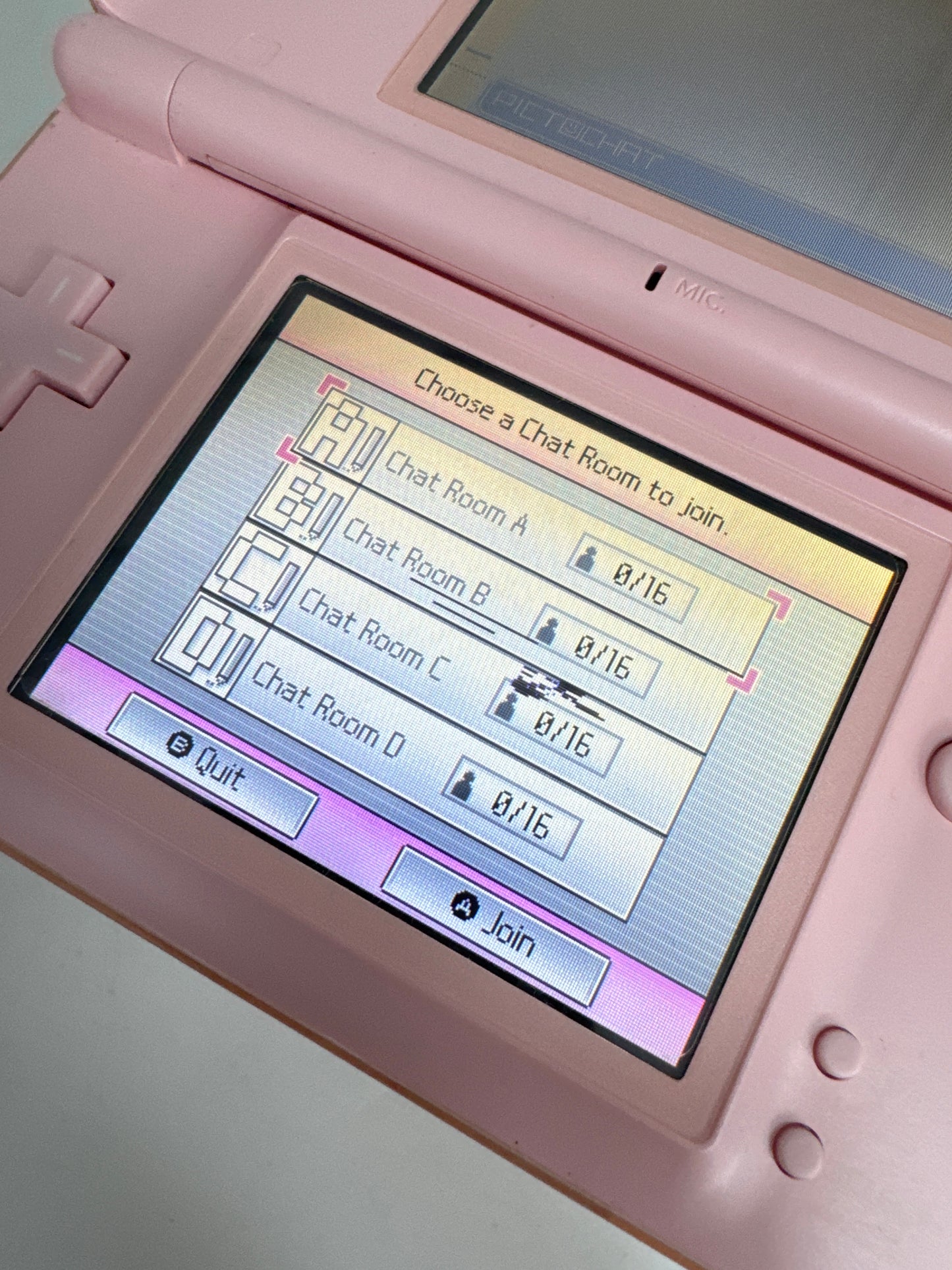 Nintendo DS Lite USG-001 Pink Console #89 No Charger Lines on Bottom Screen AS IS