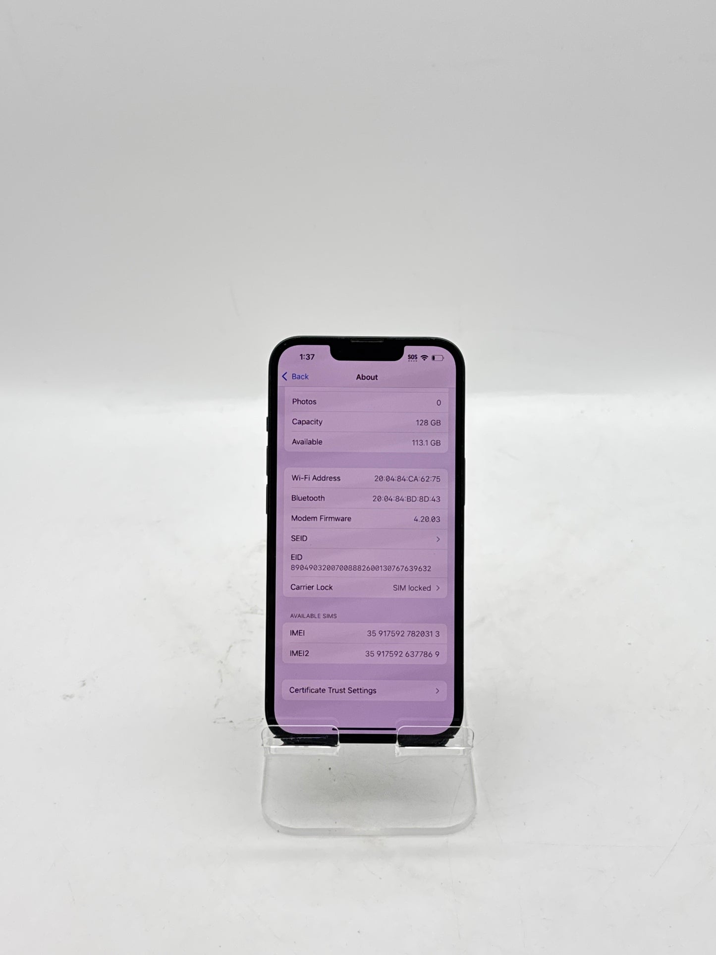 Tmobile Apple iPhone 13 A2482 128GB Midnight 87% Battery Health