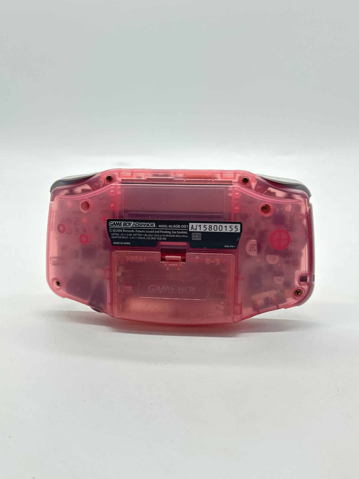 Nintendo Game Boy Advance AGB-001 Milky Pink Console #3 Missing Side Piece