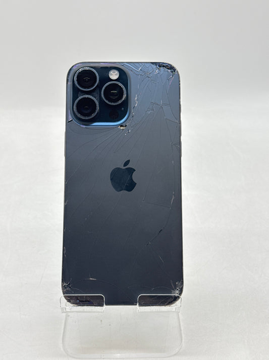 Unlocked Apple iPhone 15 Pro Max A2849 256GB Blue Titanium  - Cracked Read!