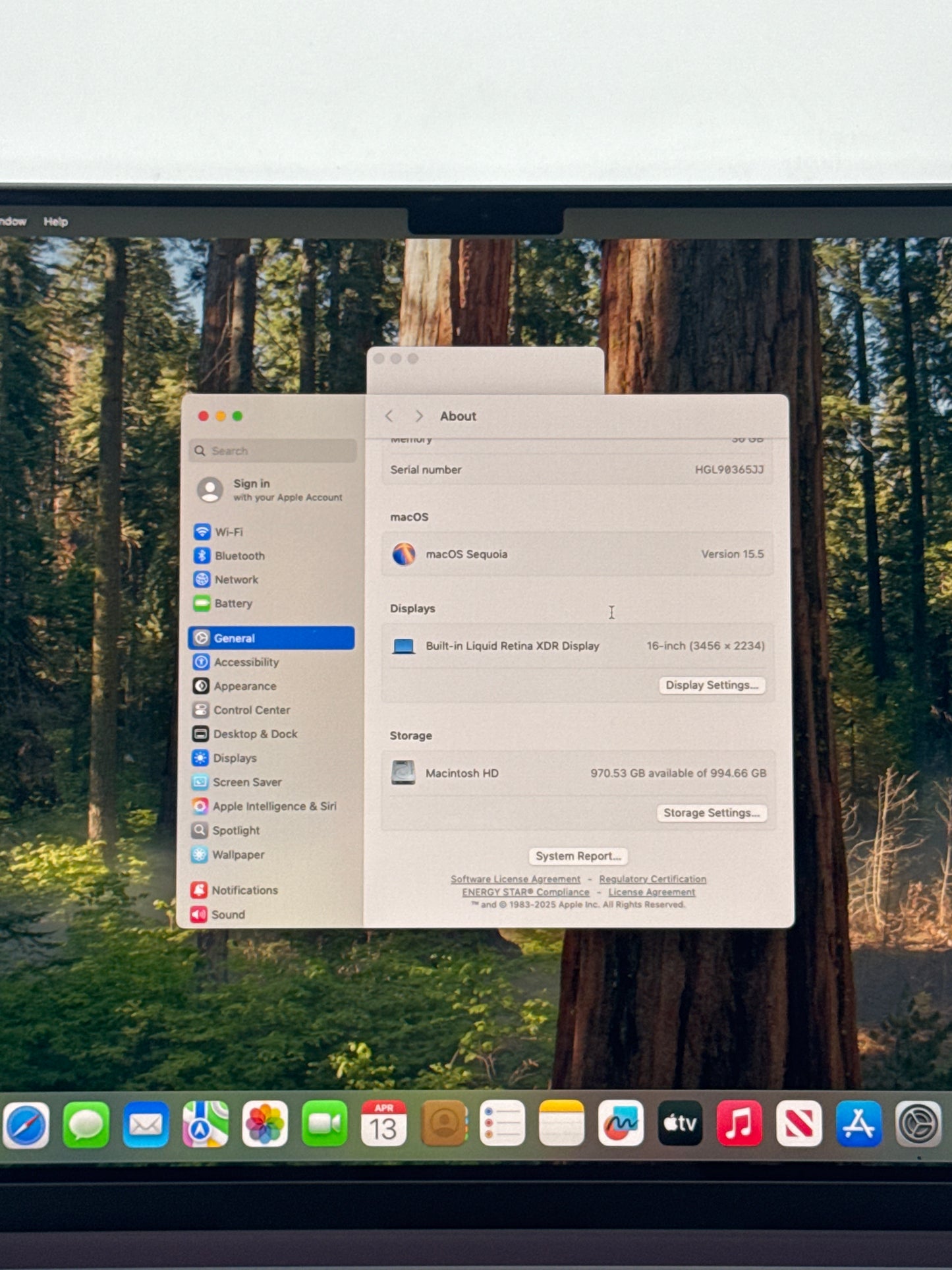 2024 Apple MacBook Pro 16.2" A3186 Apple M4 Max 14C-CPU 32C-GPU 1TB SSD 36GB RAM