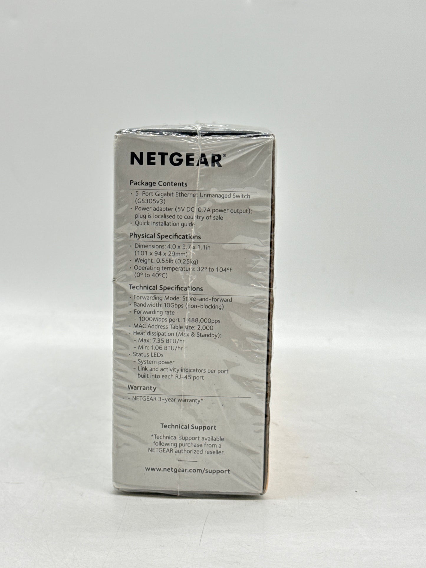 New Netgear GS305-300PAS 5 Port Gigabit Ethernet Unmanaged Switch