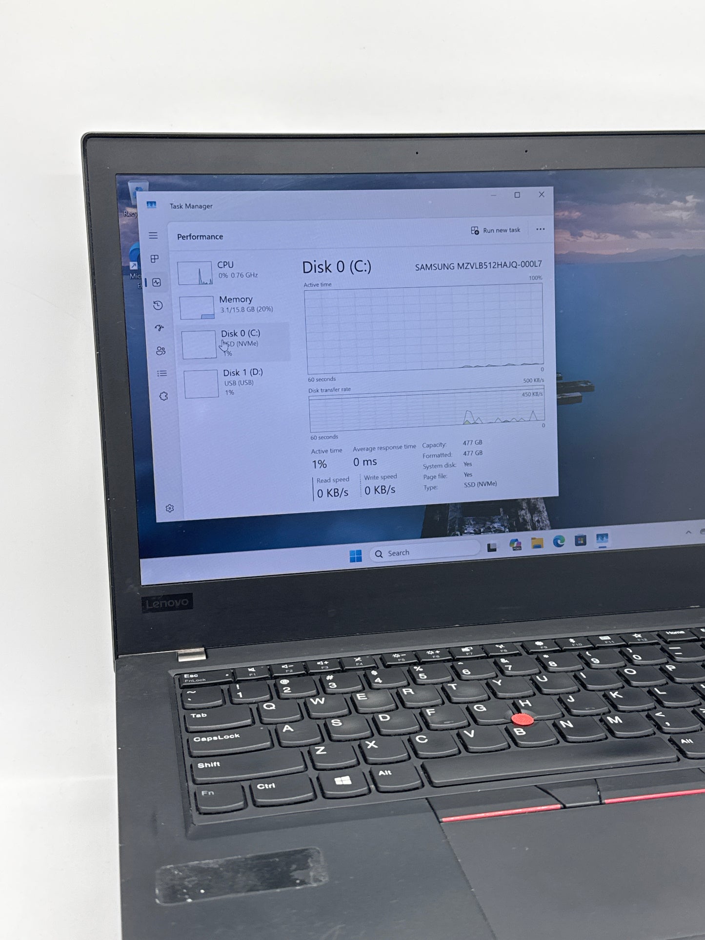 Lenovo ThinkPad T480 Intel i5-8350U 16GB RAM 512GB SSD Laptop #23 READ