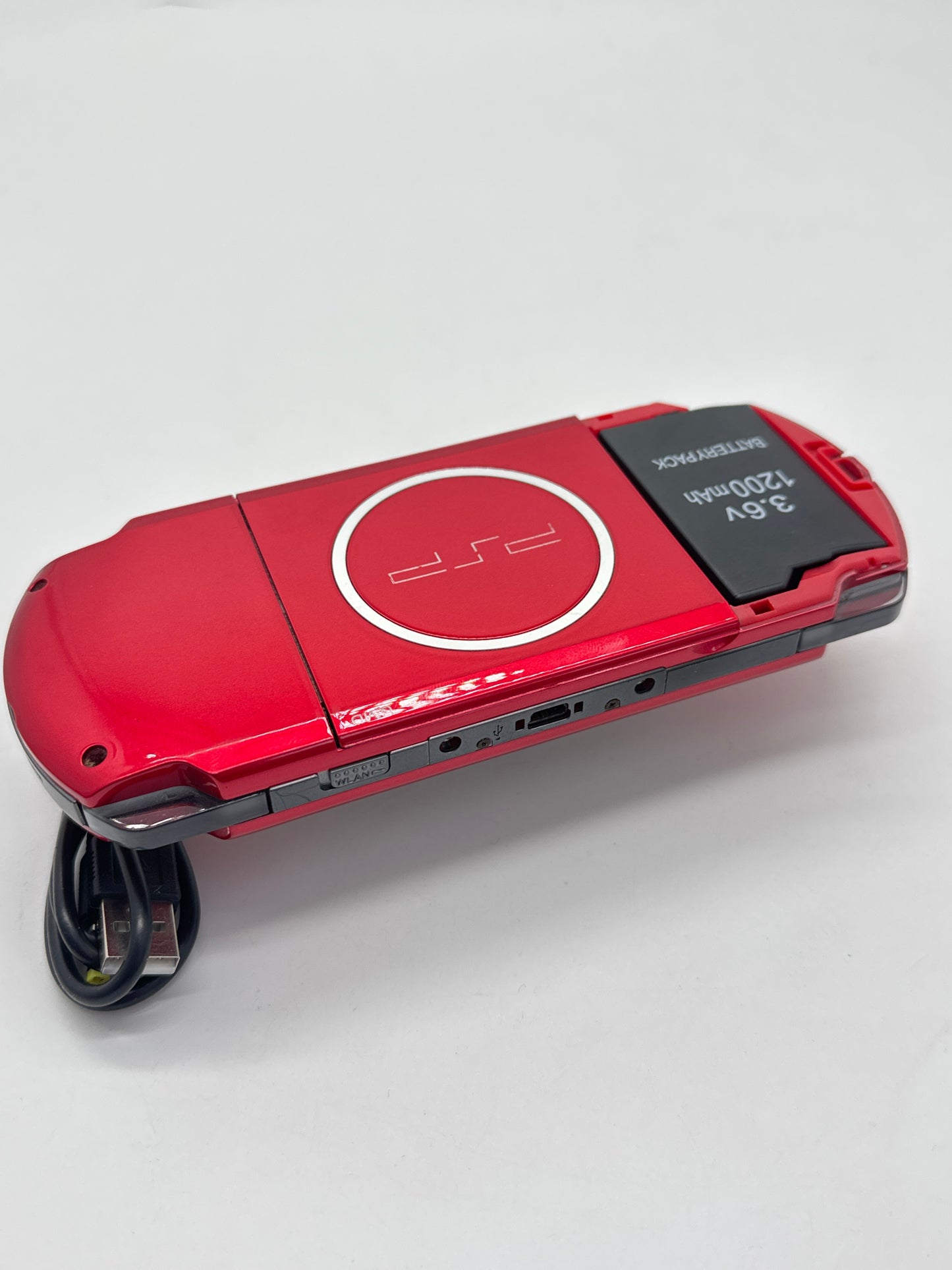 Sony PSP-3000 Radiant Red Console w/ Charger #69 Missing Battery Lid