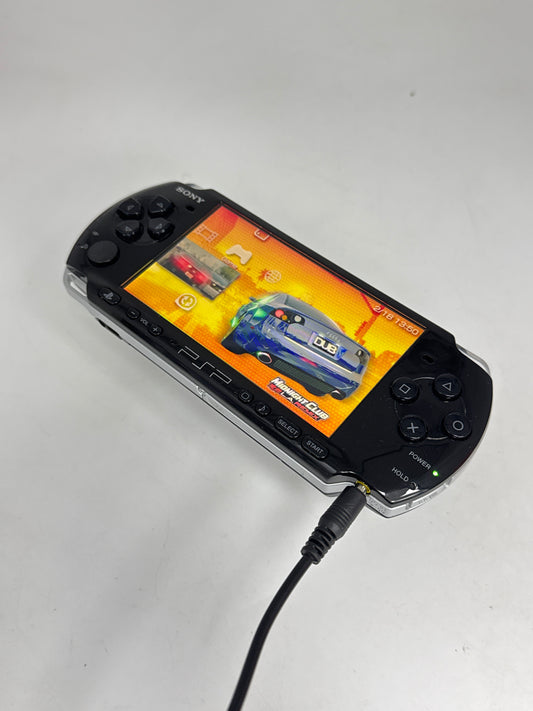 Sony PlayStation PSP-3000 Piano Black Console #380 Works Only Plugged In READ AS IS
