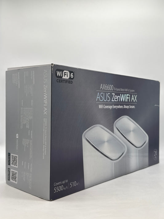 New ASUS ZenWiFi AX6600 XT8 Tri-Band Mesh Wi-Fi 6 System Router - White (Set of 2)