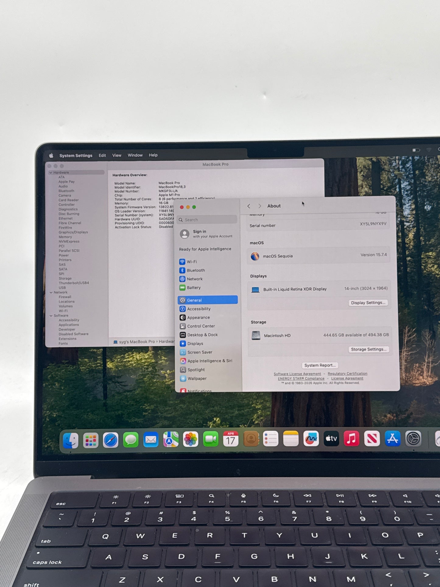 2021 Apple MacBook Pro 14.2" A2442 M1 Pro 8C-CPU 14C-GPU 512GB SSD 16GB RAM