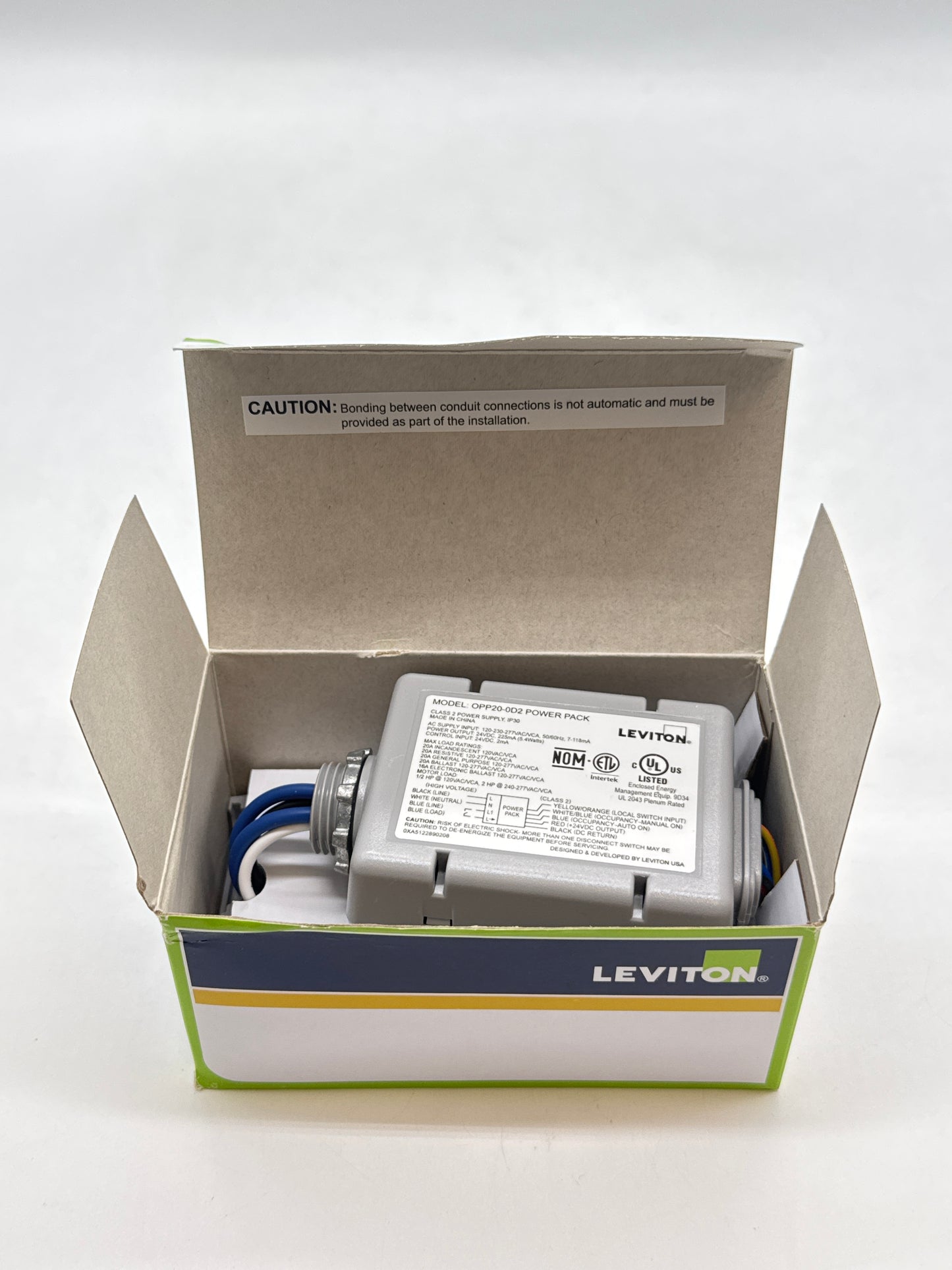 New Leviton OPP20-D2 Standard Occupancy Power Pack Sensor 20 AMP 24 VDC