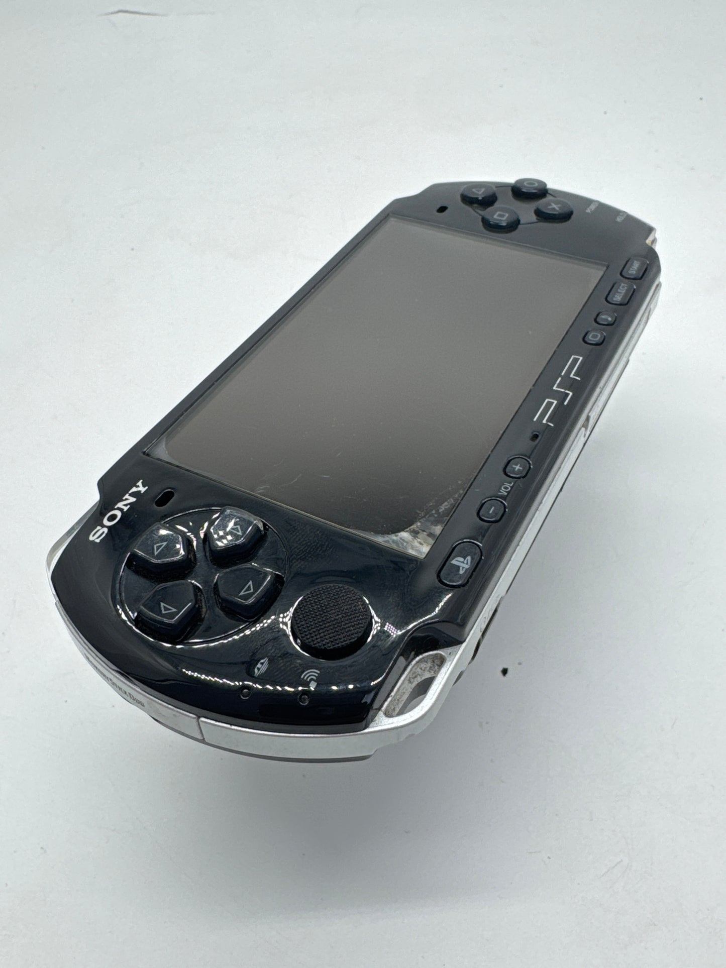 Sony PSP-3000 Black Console #307 No Battery or Lid No Charger BAD UMD & SCREEN AS IS