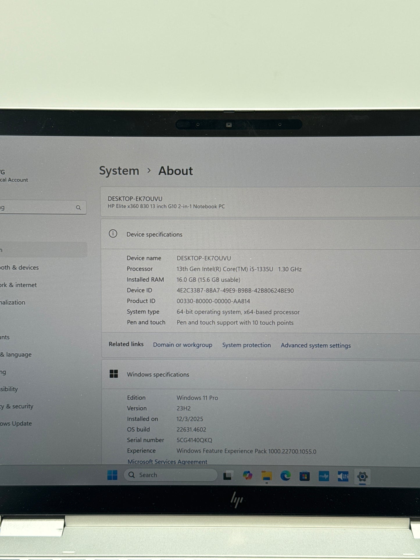 HP EliteBook X360 830 G10 2-in-1 Touchscreen 256GB SSD 16GB RAM Core i5 - Used
