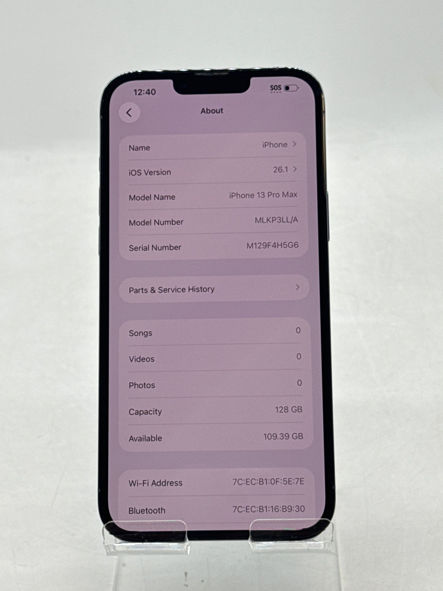 Unlocked Apple iPhone 13 Pro Max A2484 128GB Sierra Blue - 77% Service Battery