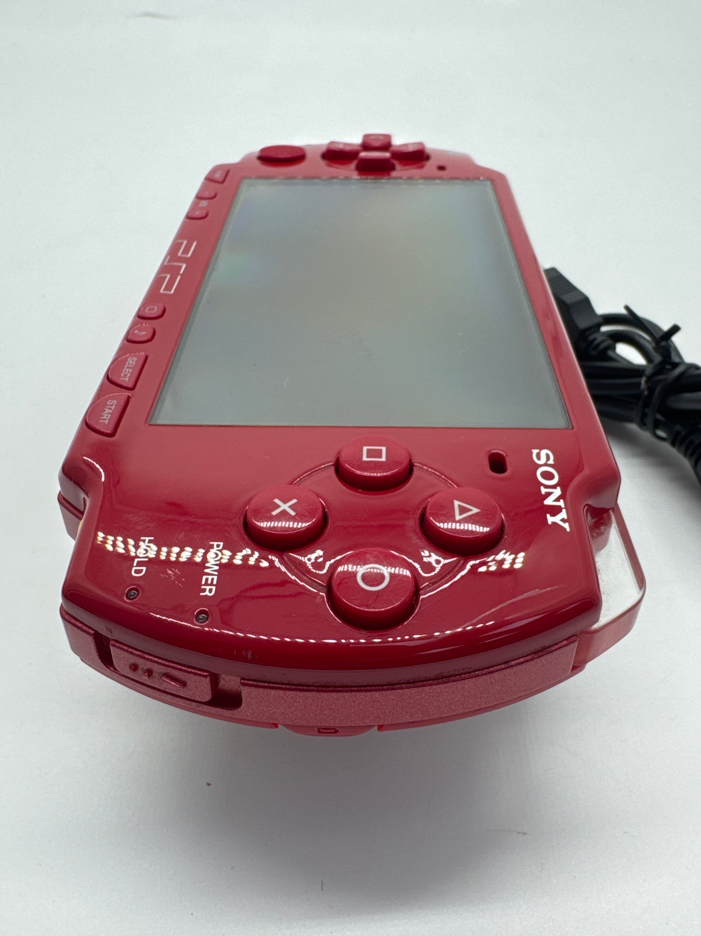 Sony PSP-2001 Deep Red Console w/ Charger #71 No Battery No Lid