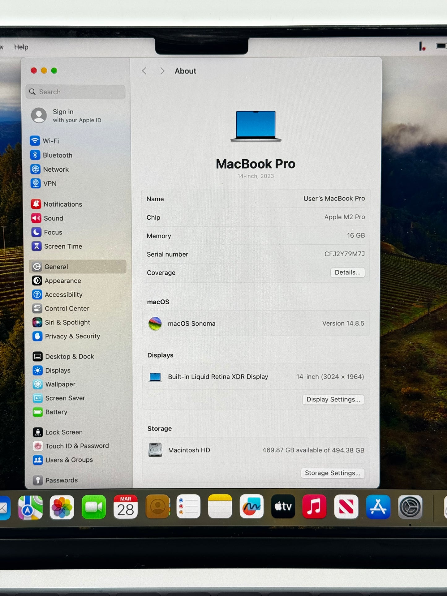 2021 Apple MacBook Pro 14" A2779 M2 Pro 16GB RAM 512GB SSD Silver Laptop READ