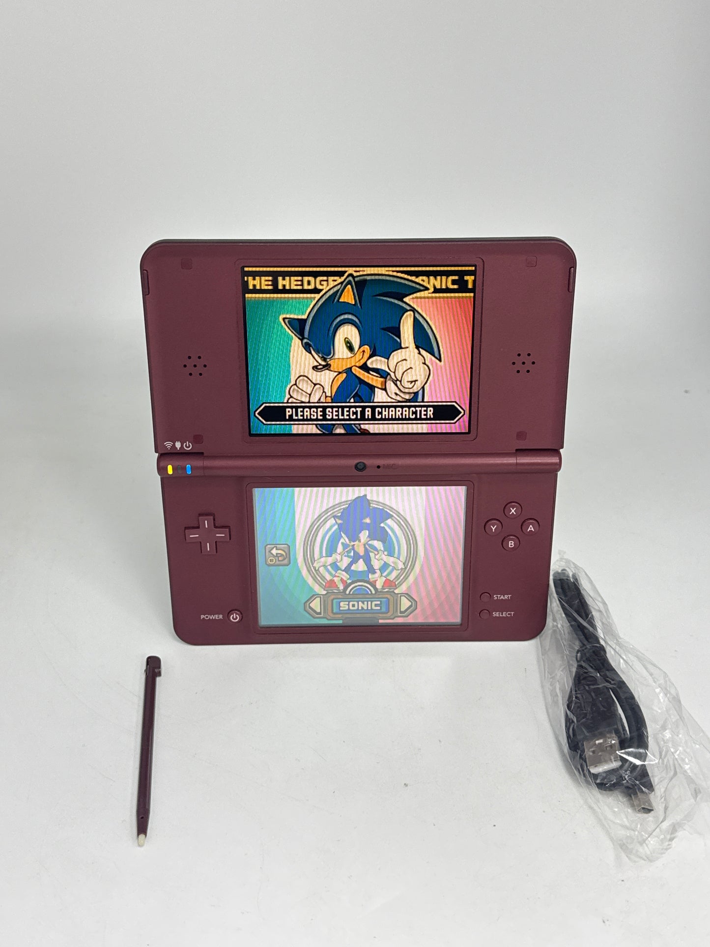 Nintendo DSi LL UTL-001 Red Console #408 w/ Stylus & Charger Heavy Yellow Tint AS IS