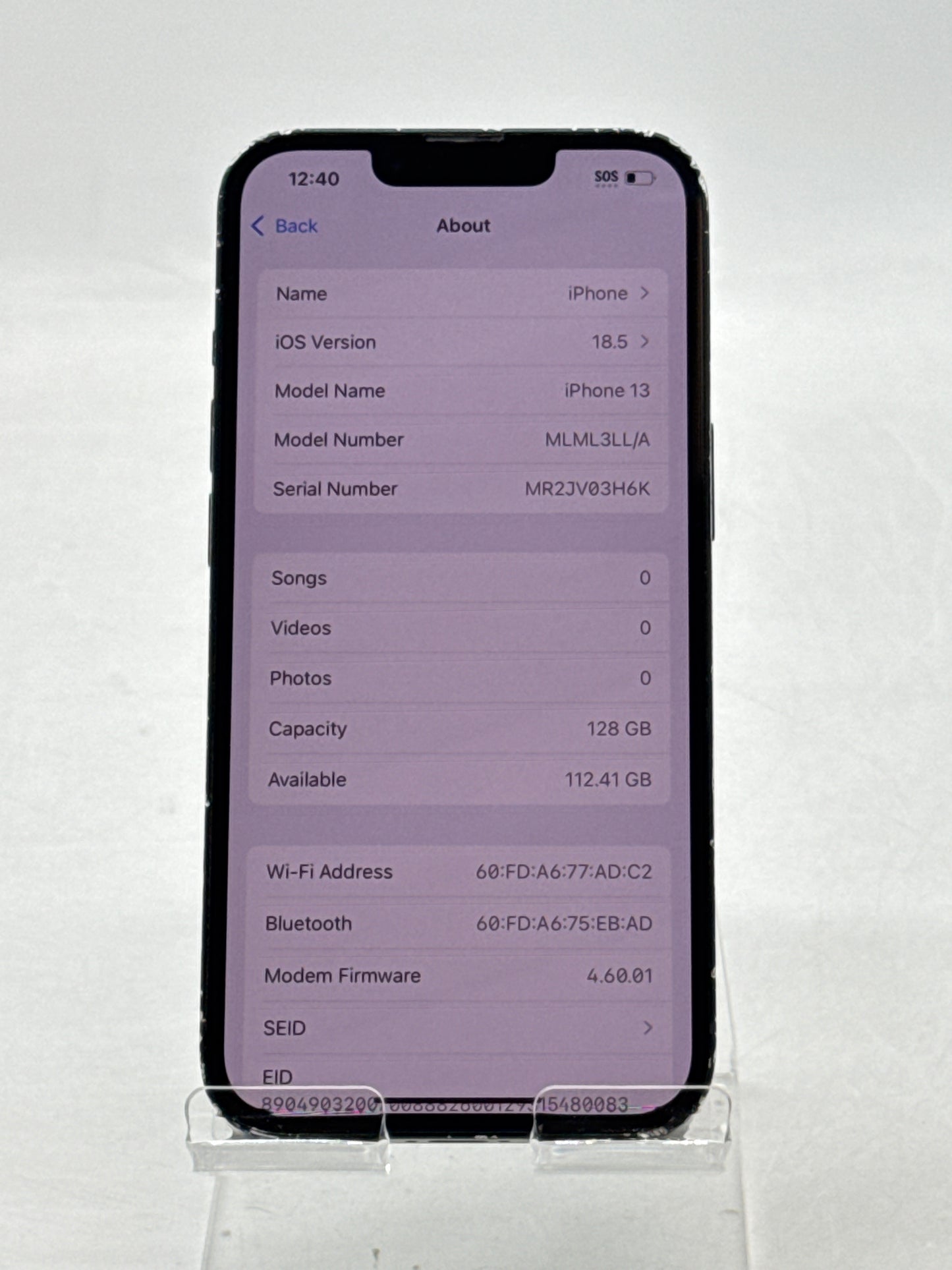 US Sprint/T-Mobile Apple iPhone 13 A2482 128GB 88% Battery Health - Cracked Back
