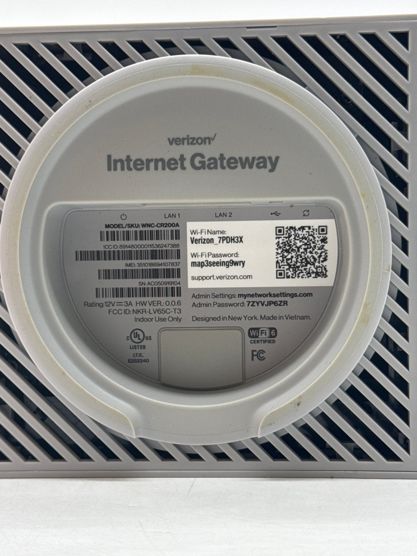 Verizon Internet Gateway WNC-CR200A WiFi6