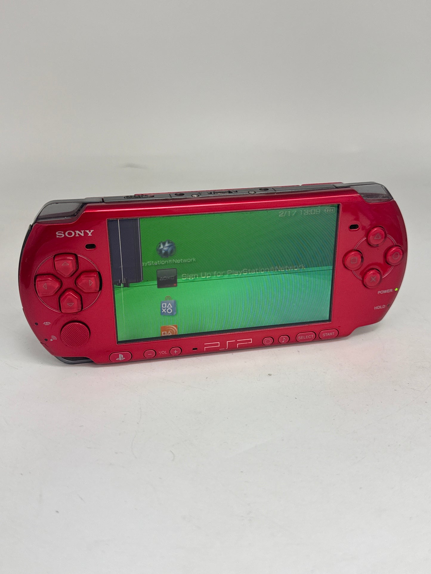 Sony PlayStation Portable PSP-3000 Red Console #367 BAD SCREEN AS IS