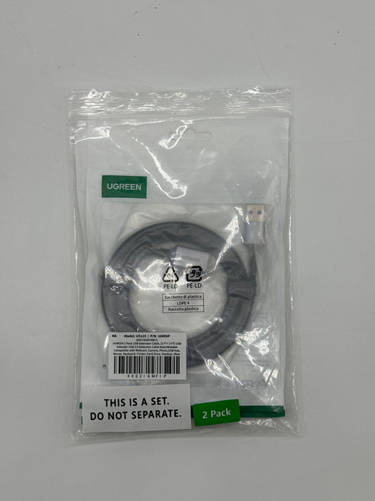 UGREEN 2 Pack USB Extension Cable (3 FT+ 3 FT), Nylon Braided Extender Compatible