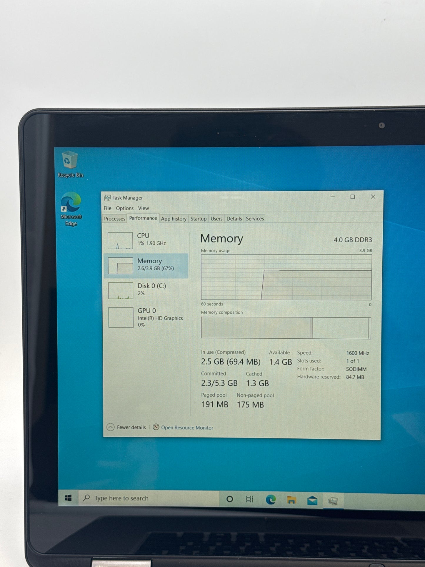 Dell Inspiron 7558 Intel Pentium 3825U 4GB RAM 512GB SSD Touchscreen Laptop w/ Charger