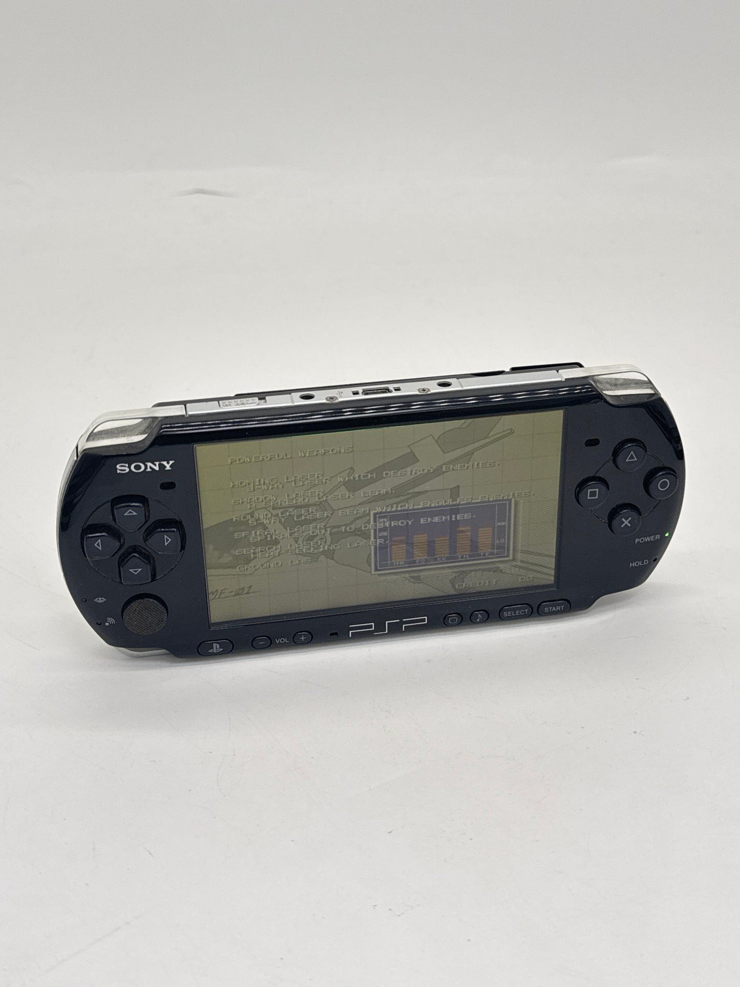 PlayStation Portable PSP-3000 Piano Black Console #667 - Loose Back Lid - Yellow Tint