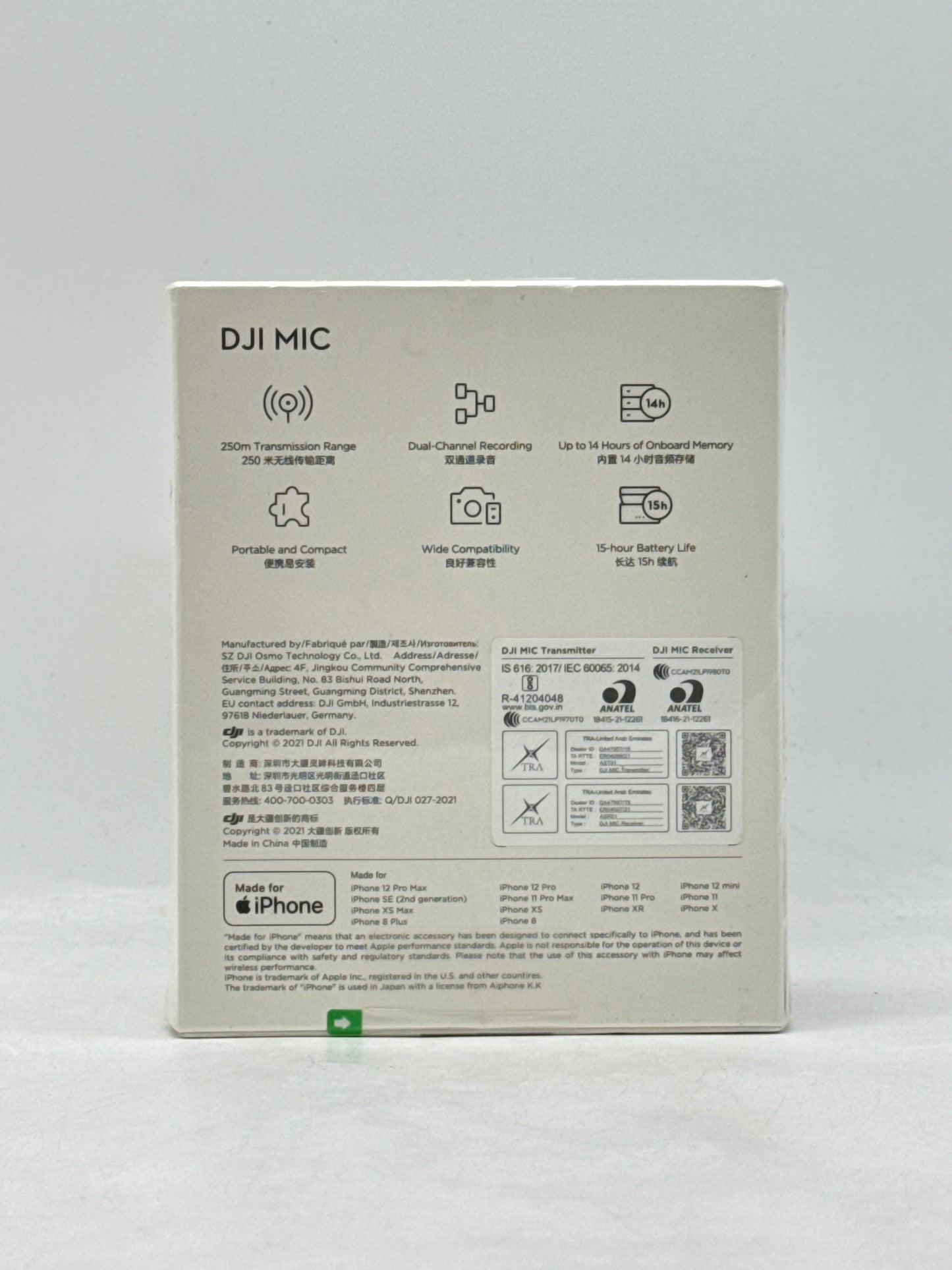 DJI Mic AST01 ASR01 Black Compact Dual Channel Wireless Microphone - New