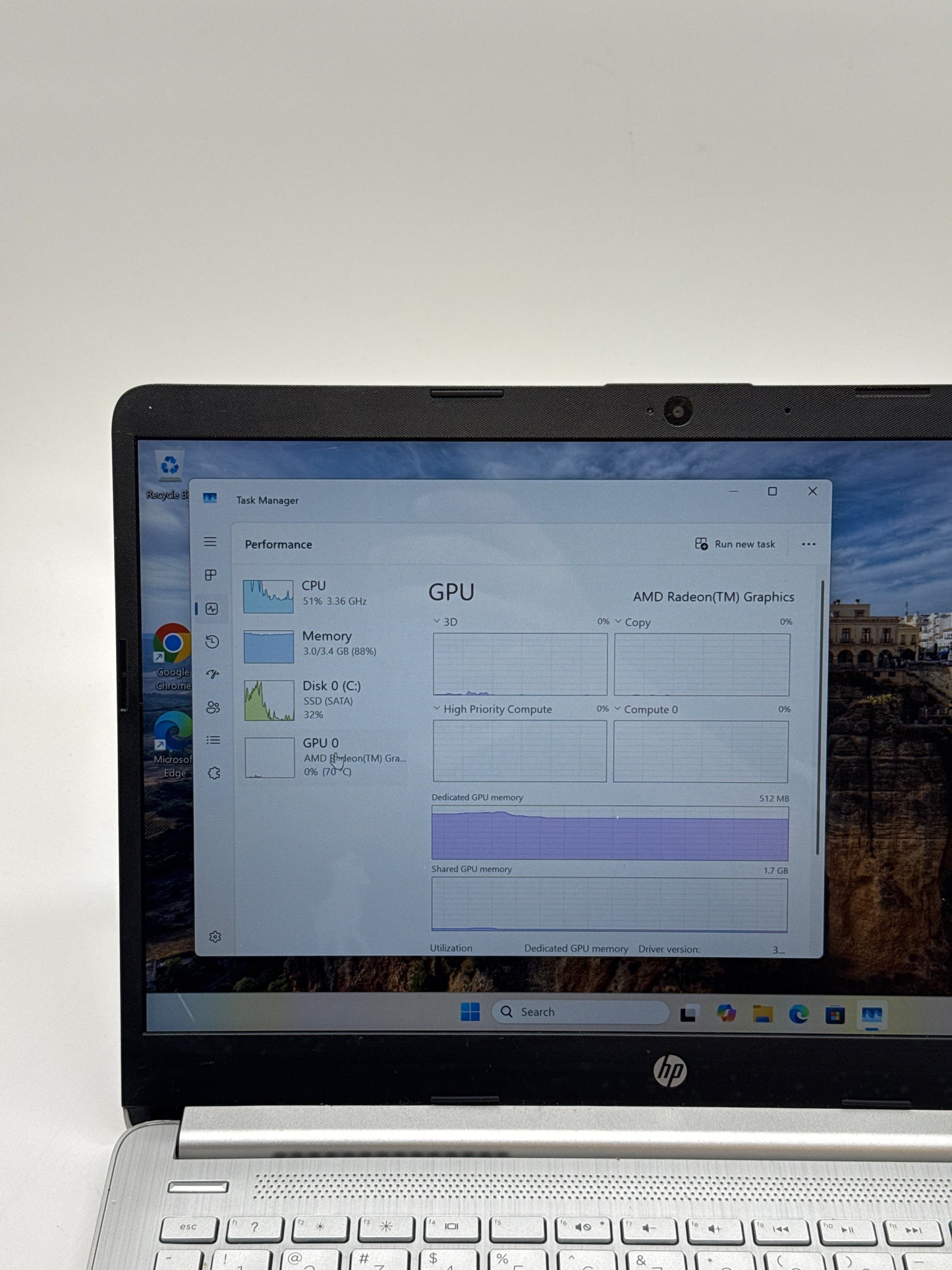 HP 14" Ryzen 3 3250U 4GB RAM 128GB SSD 14-dk1032wm w/ Charger