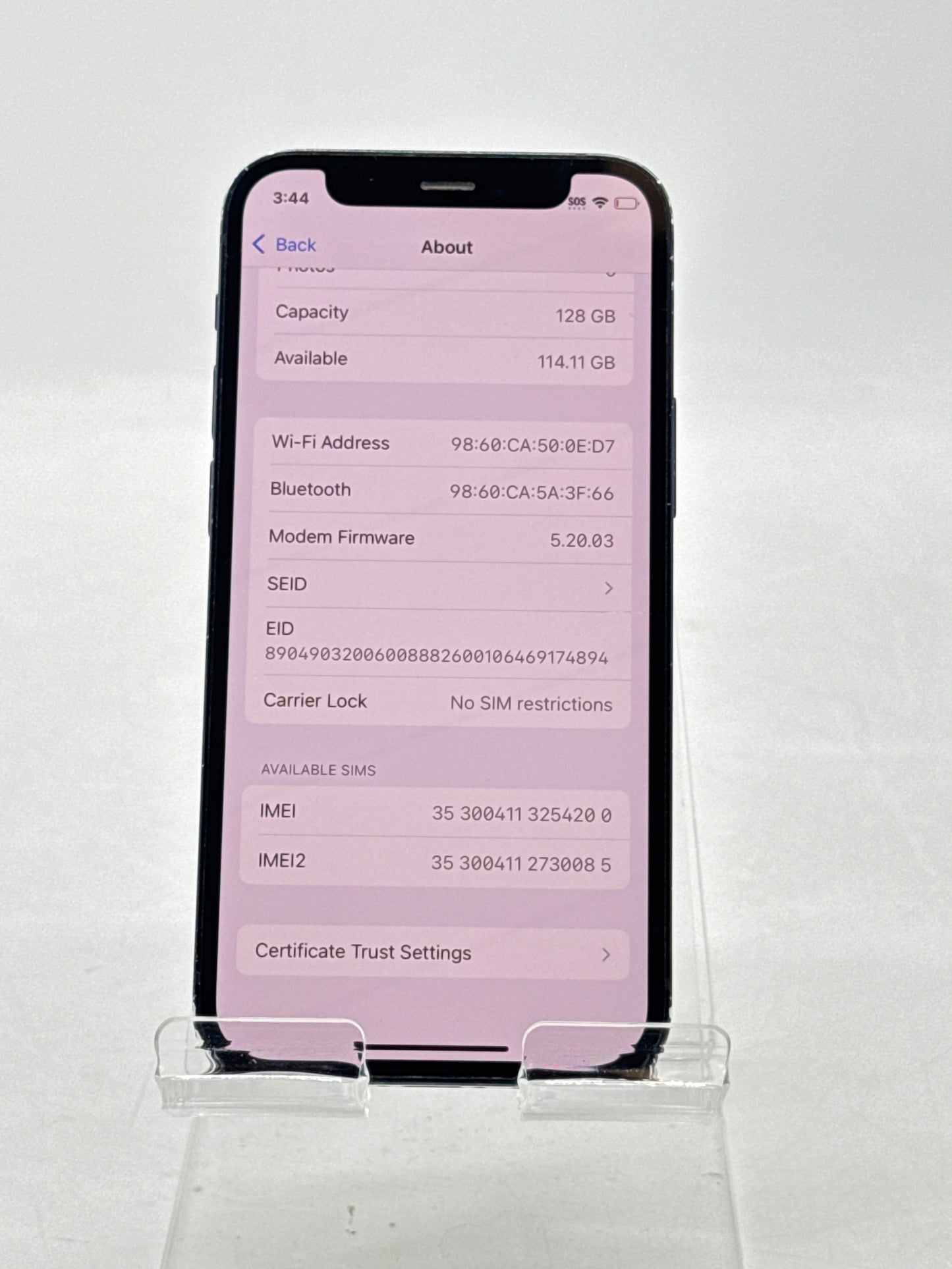 Unlocked Apple iPhone 12 Mini A2176 128GB Black - Service Battery 79%