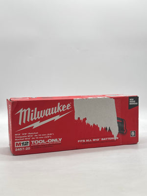 NEW Milwaukee M12 12V Lithium-Ion Cordless 3/8 in. Ratchet (Tool-Only) 2457-20