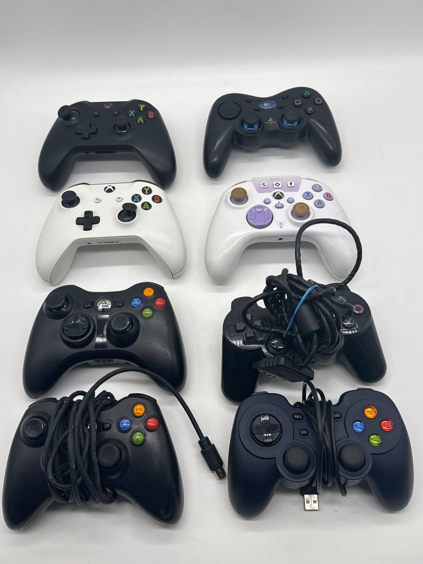 Lot of 8 Broken Xbox & PlayStation Controllers Untested Cleaned & Sanitized