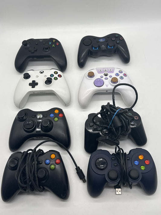 Lot of 8 Broken Xbox & PlayStation Controllers Untested Cleaned & Sanitized
