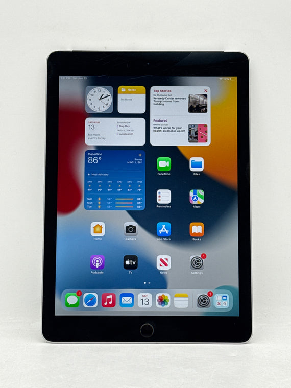 Unlocked Apple iPad Air 2 9.7" A1566 128GB Wi-Fi + Cellular Space Gray - cracked screen