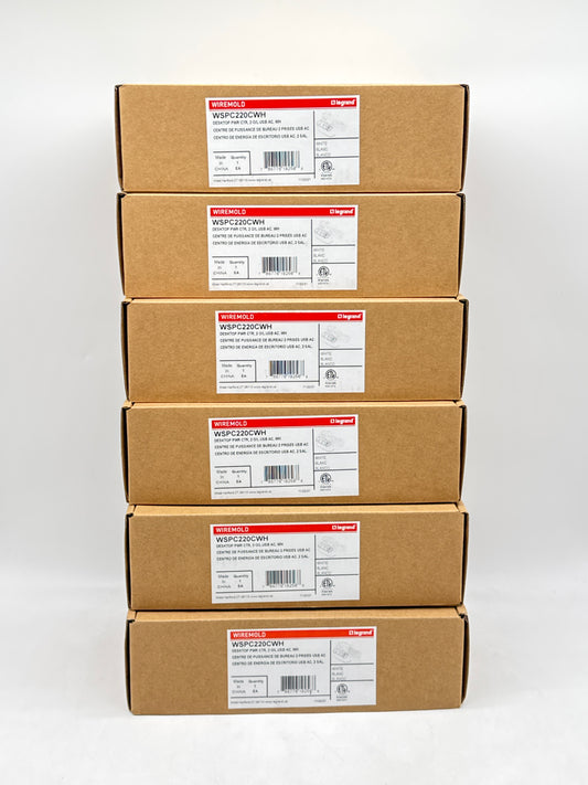 New Legrand Wspc220cwh Plug-In Charger,5.1" H X 3.9" W X 2.3" D - Lot of 6