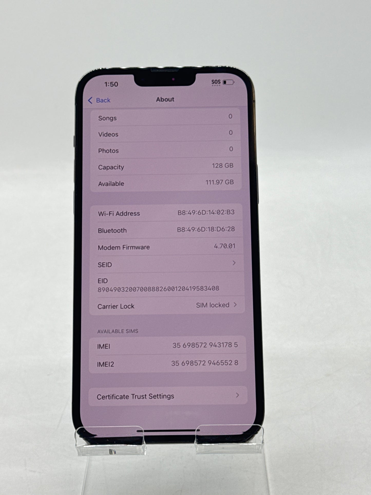 AT&T Apple iPhone 13 Pro Max A2484 128GB Graphite 82% Battery Health