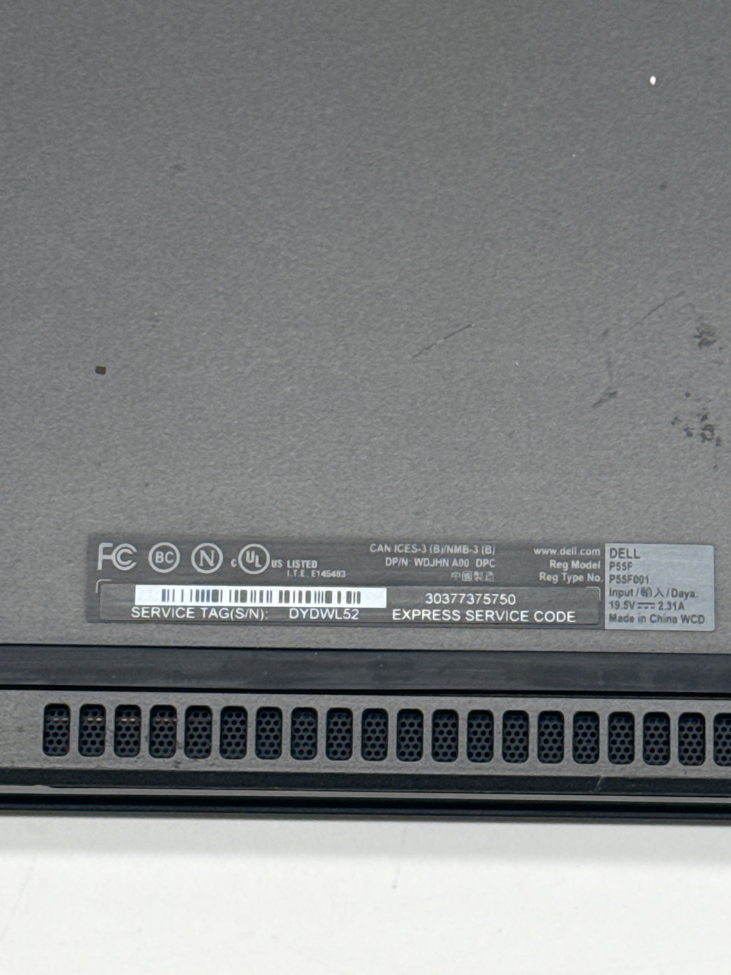 Dell Inspiron 7558 Intel Pentium 3825U 4GB RAM 512GB SSD Touchscreen Laptop w/ Charger