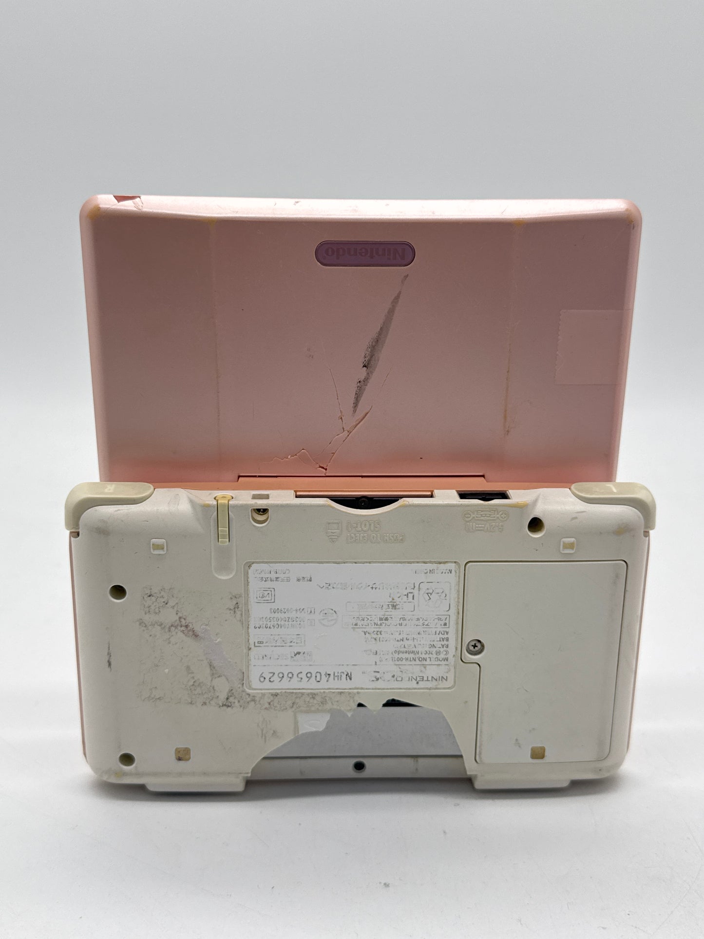 Nintendo DS Original NTR-001 Pink Console Only #167 Cracked Case UNTESTED AS IS