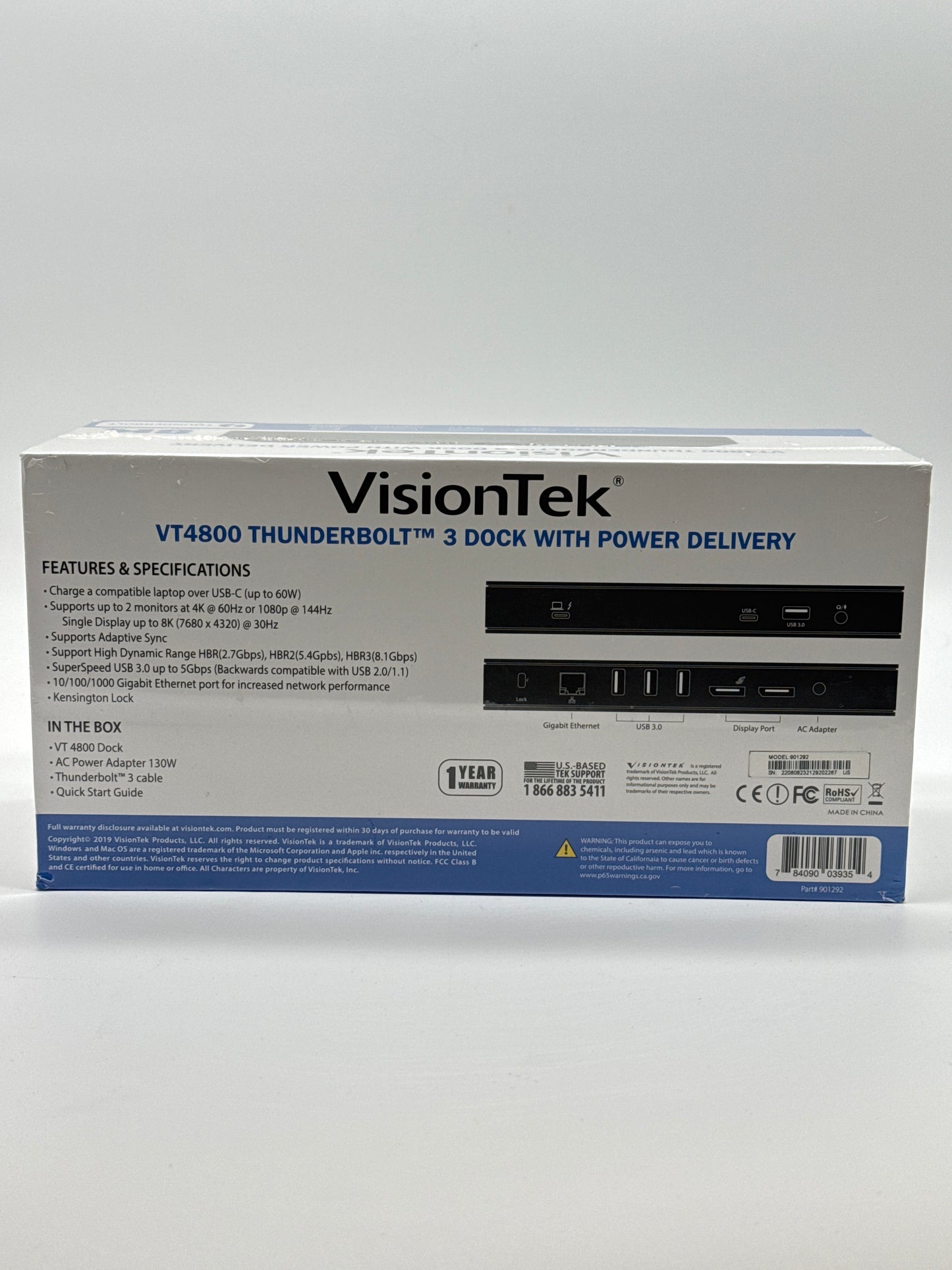 VisionTek VT4800 Thunderbolt 3 USB-C Dock Station w/ Power Delivery - New in Box