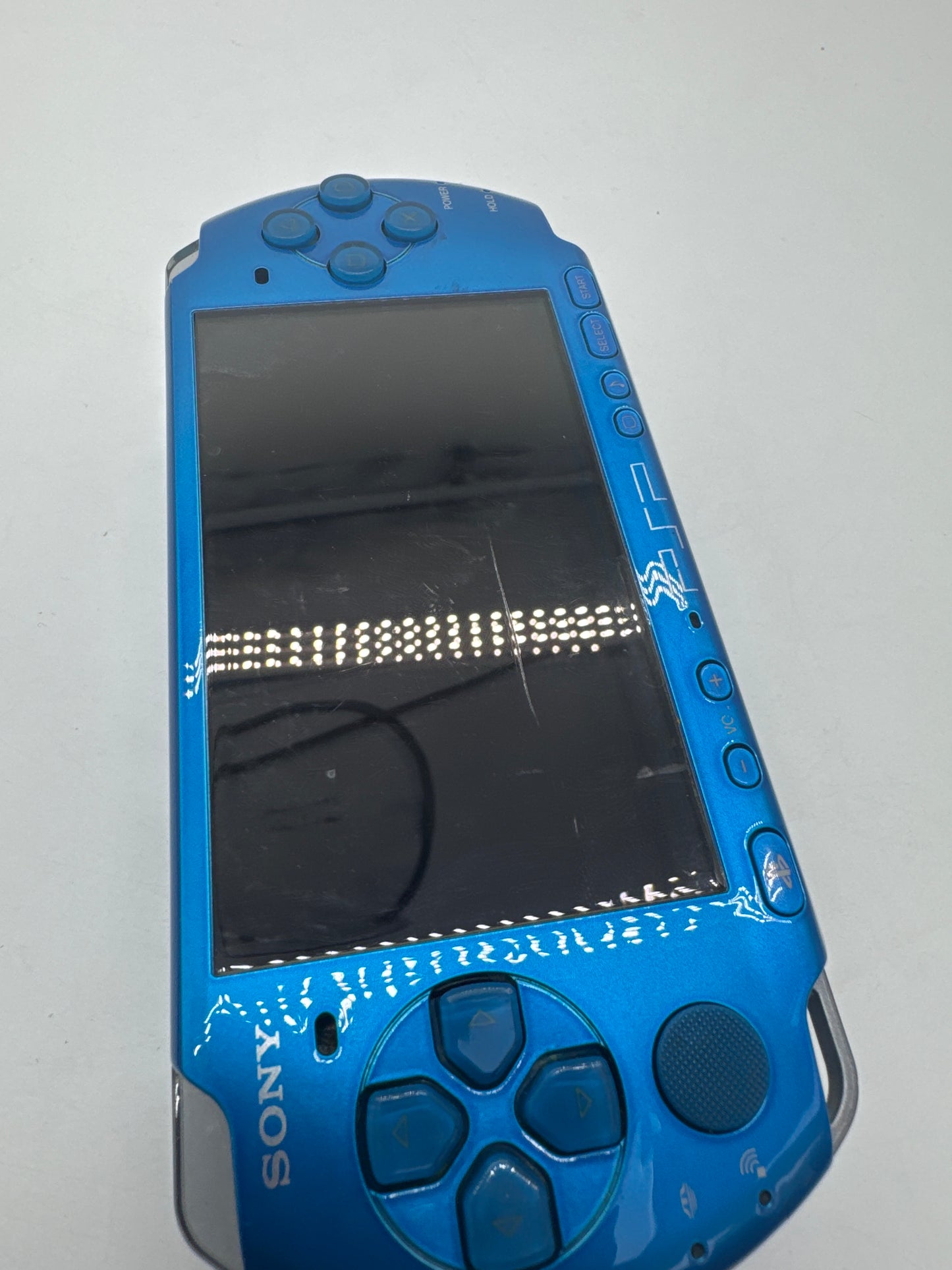 Sony PSP-3000 Metallic Blue Console Only #97 No Battery No Battery Lid AS IS