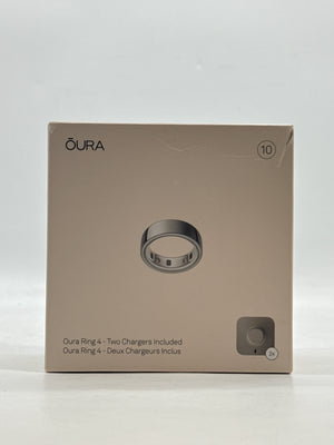 Oura Ring Gen 4 Silver Size 10 Sleep & Activity Tracker with Charger Bundle