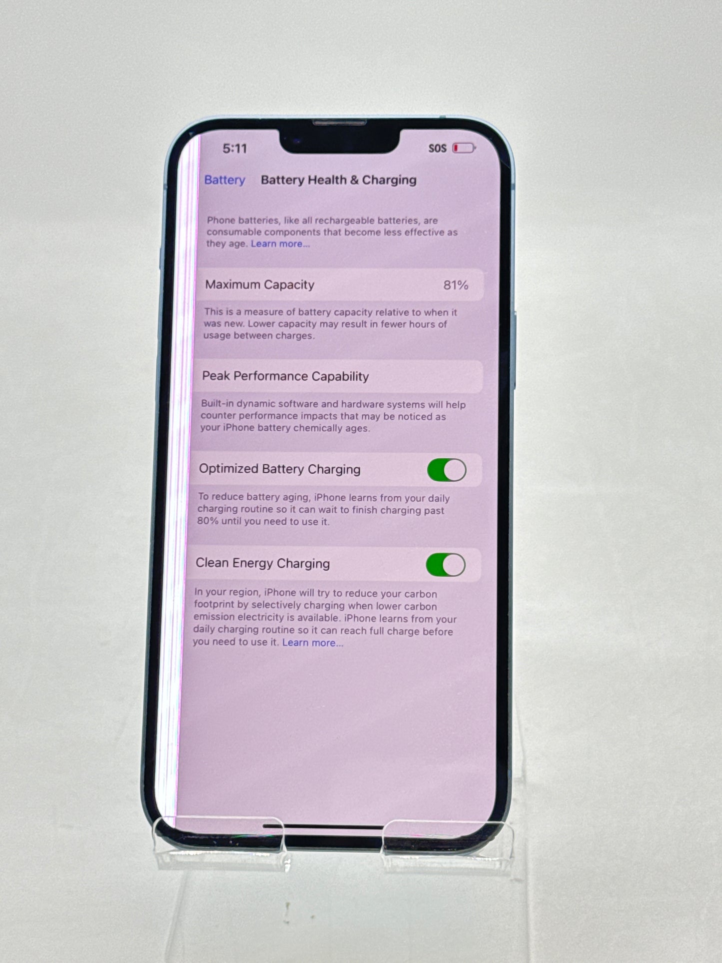 Unlocked Apple iPhone 14 Plus A2632 128GB Blue 81% Battery Health - Bad Display