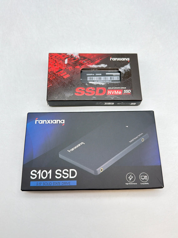 Lot of 2 Fanxiang SSDs S500 Pro 256GB NVMe M.2 2280 + S101 512GB 2.5" SATA SSD