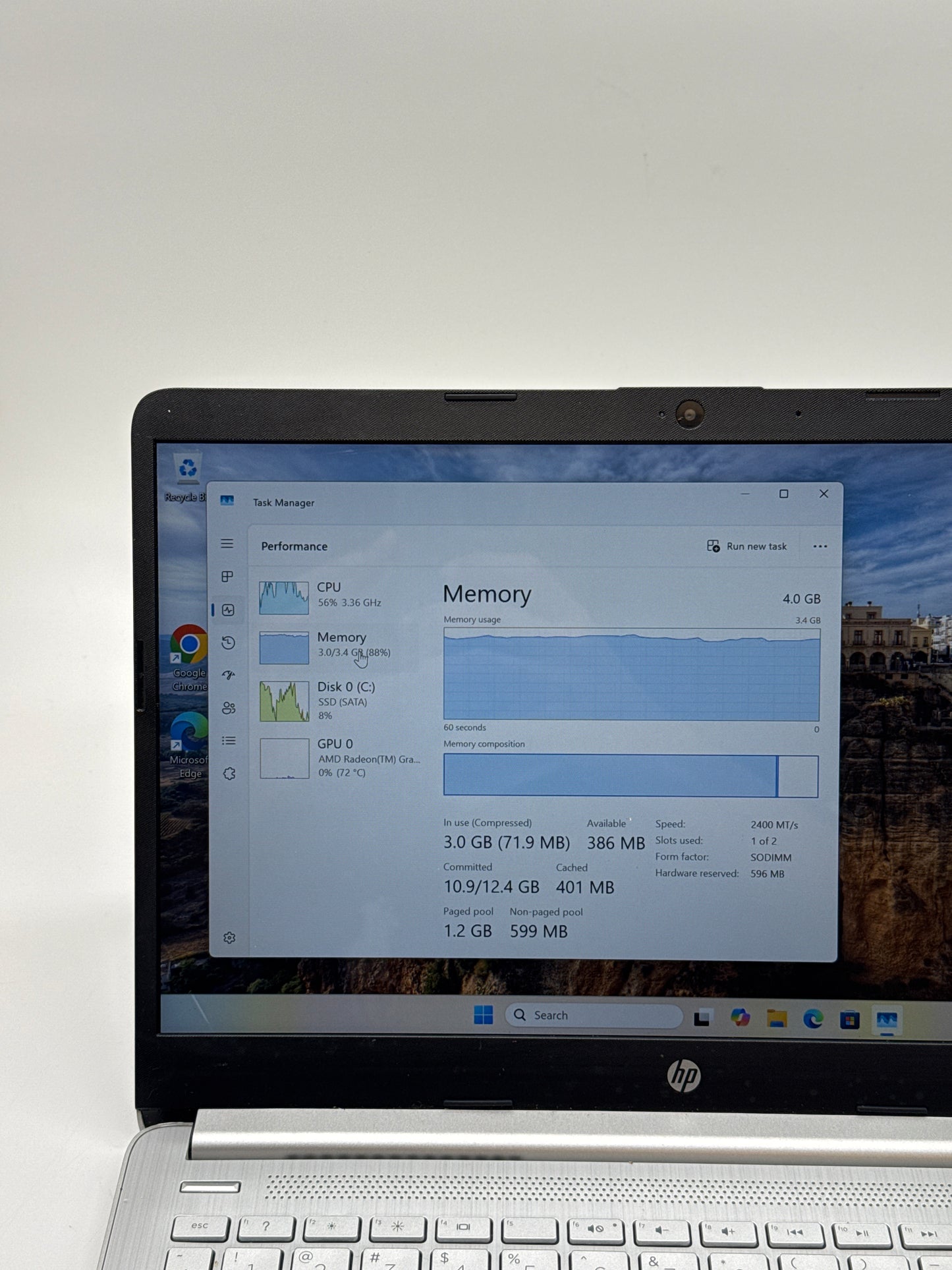 HP 14" Ryzen 3 3250U 4GB RAM 128GB SSD 14-dk1032wm w/ Charger