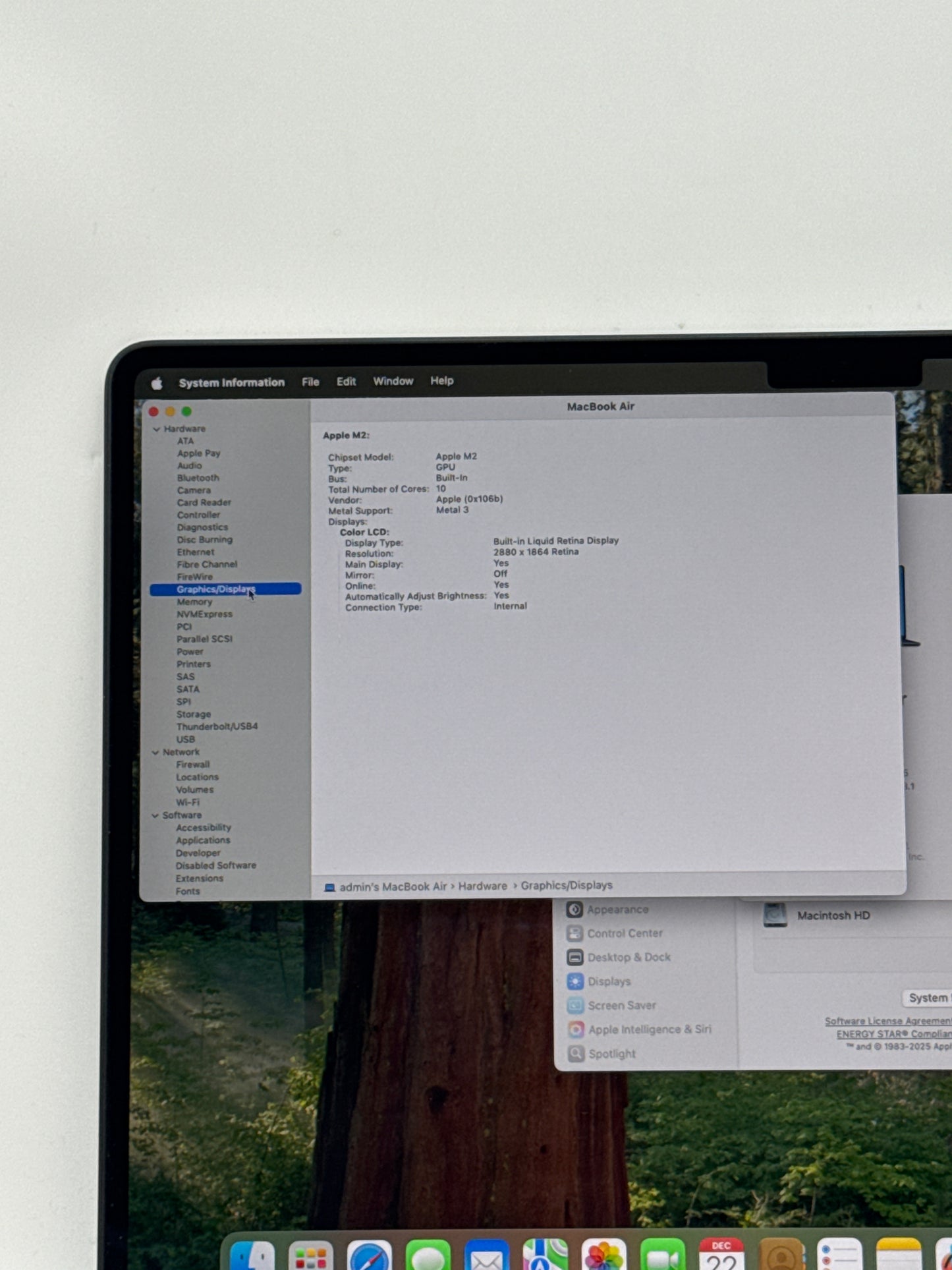 2023 Apple MacBook Air 15.3" A2941 M2 8C-CPU 10C-GPU 256GB SSD 8GB RAM