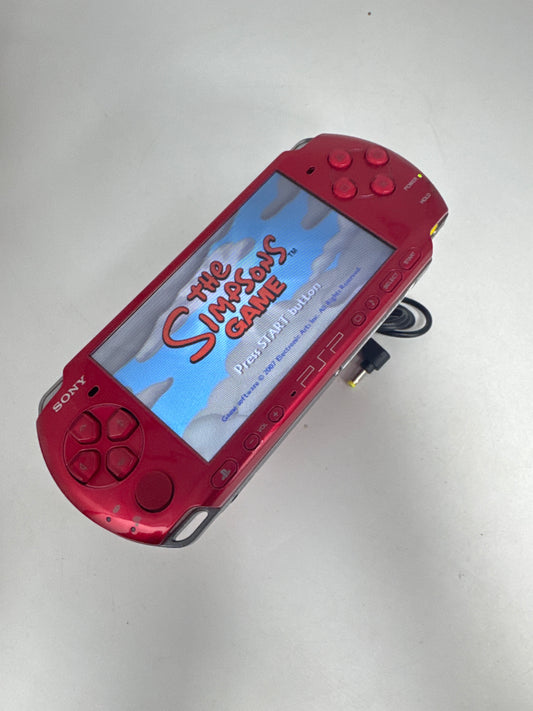 Sony PlayStation Portable PSP-3000 Red Console #364 w/2400mAh Battery & Charger