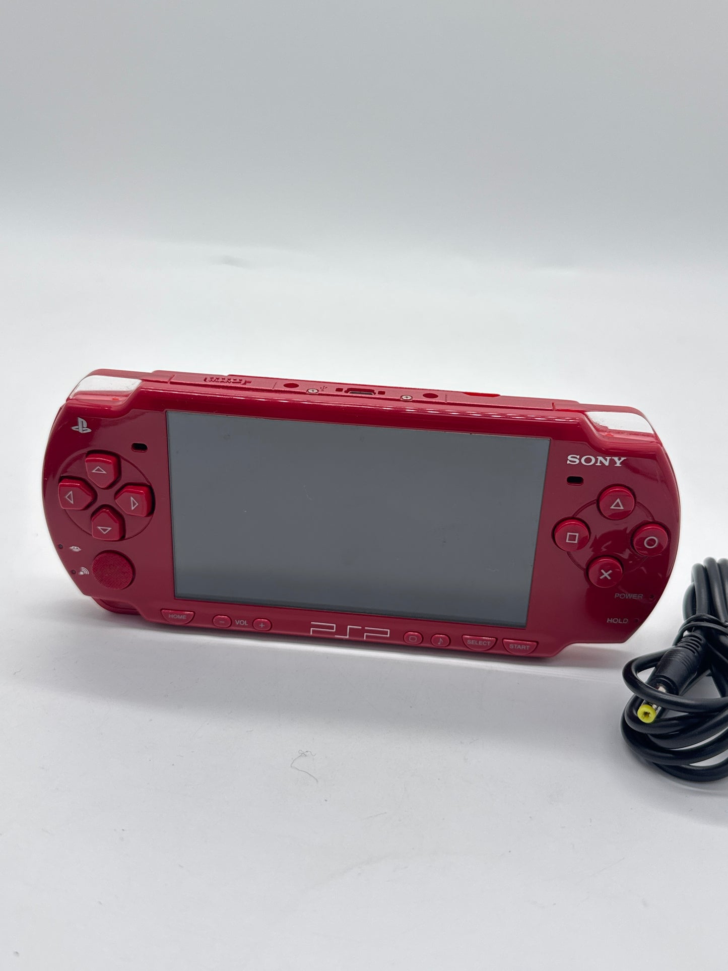 Sony PSP-2001 Deep Red Console w/ Charger #71 No Battery No Lid