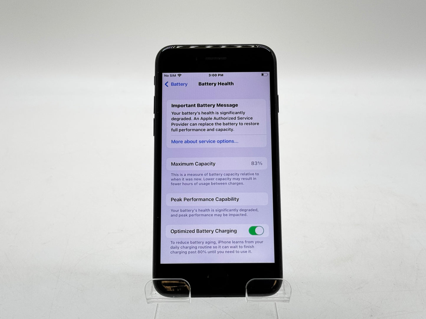 Unlocked Apple iPhone 7 A1778 32GB Jet Black - Service Battery