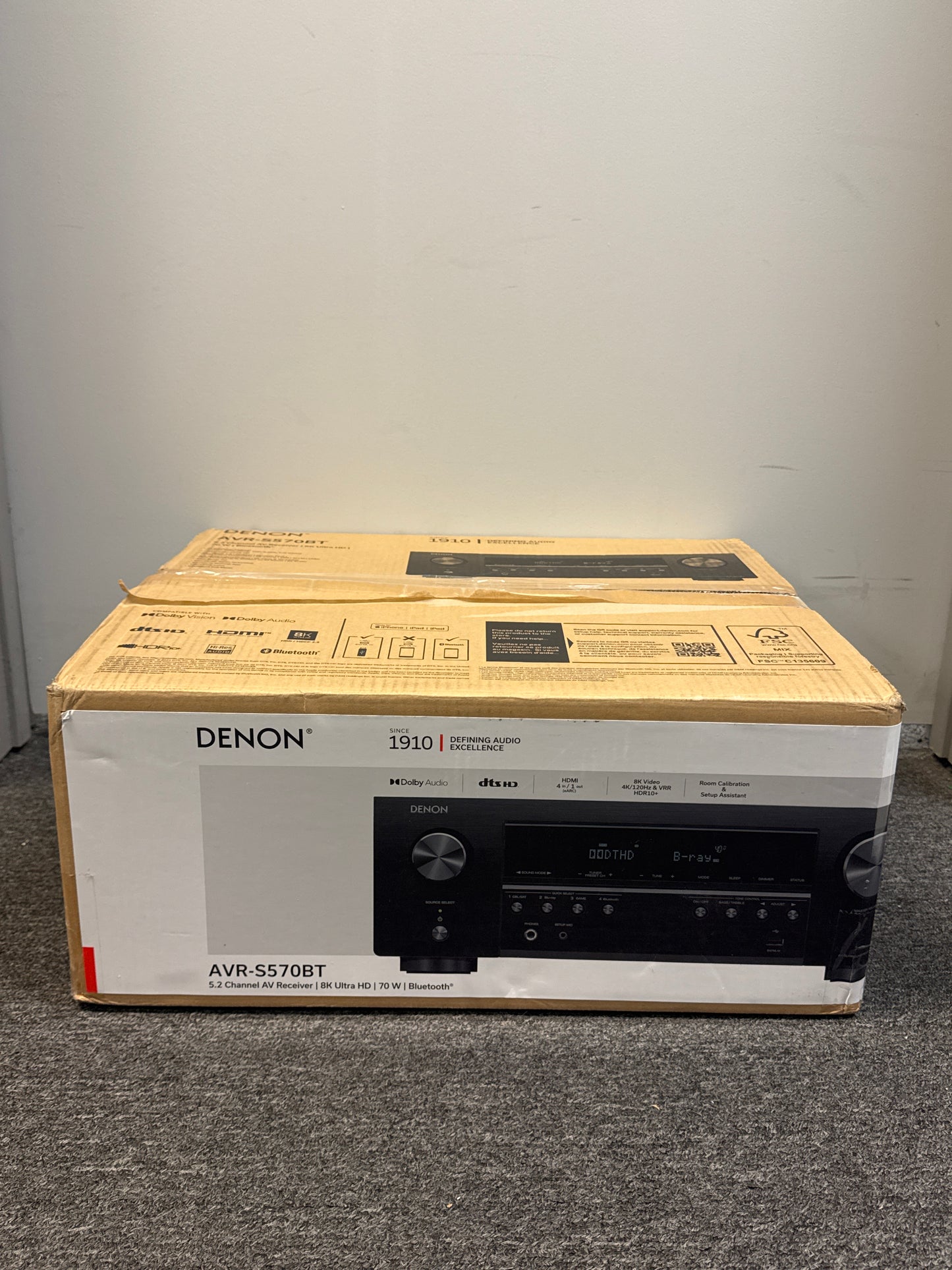 Denon AVR-S570BT 8K Video & Surround Sound 5.2 Ch. Receiver - New