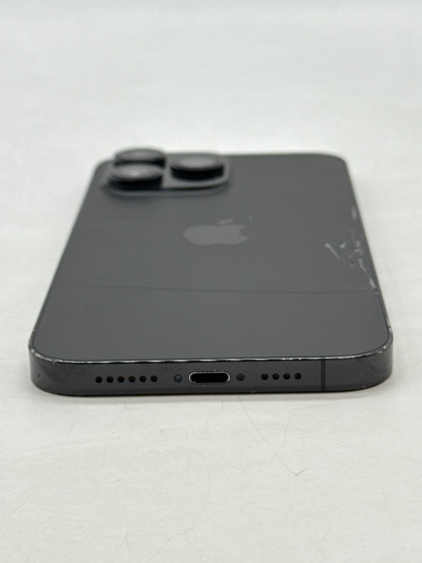 Unlocked Apple iPhone 14 Pro Max A2651 128GB Space Black - Cracked Back Read!