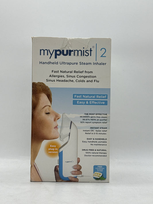 New MyPurMist 2 Handheld Ultrapure Sinus Steam Inhaler Kit - MPM2