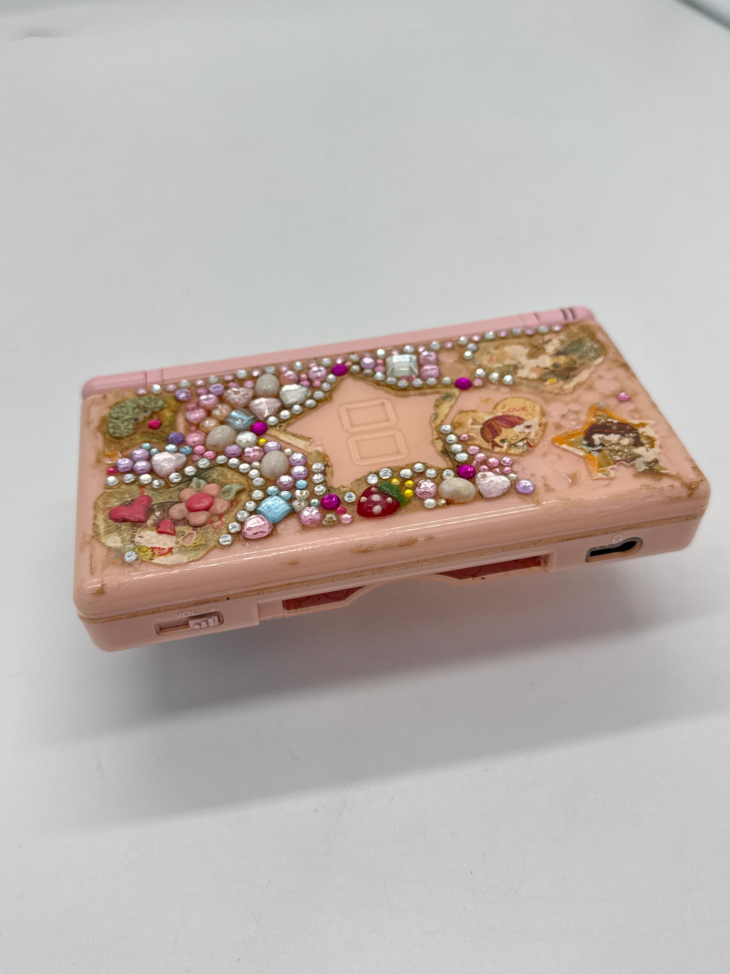 Nintendo DS Lite USG-001 Coral Pink Console w/ Stylus #52 Exterior Stickers